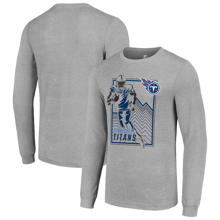 Men Tennessee Titans grey 2024 NFL Long sleeve T Shirts->nfl t-shirts->Sports Accessory